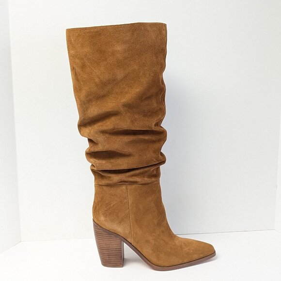 Vince Camuto Aprine Tall Slouch Boots, Golden Walnut, Women's 8.5 (Wide Calf) - Picture 2 of 10